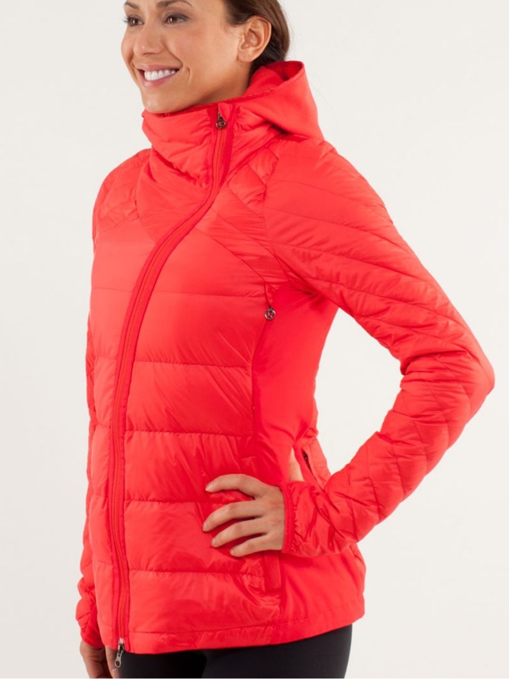 lululemon Athleta What The Fluff Women’s Love Red Insulated Jacket Size 8